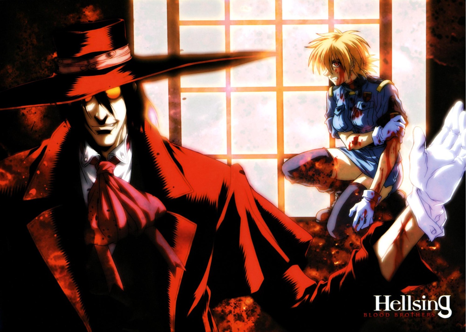 alucard, blood, hellsing, seras_victoria, thighhighs