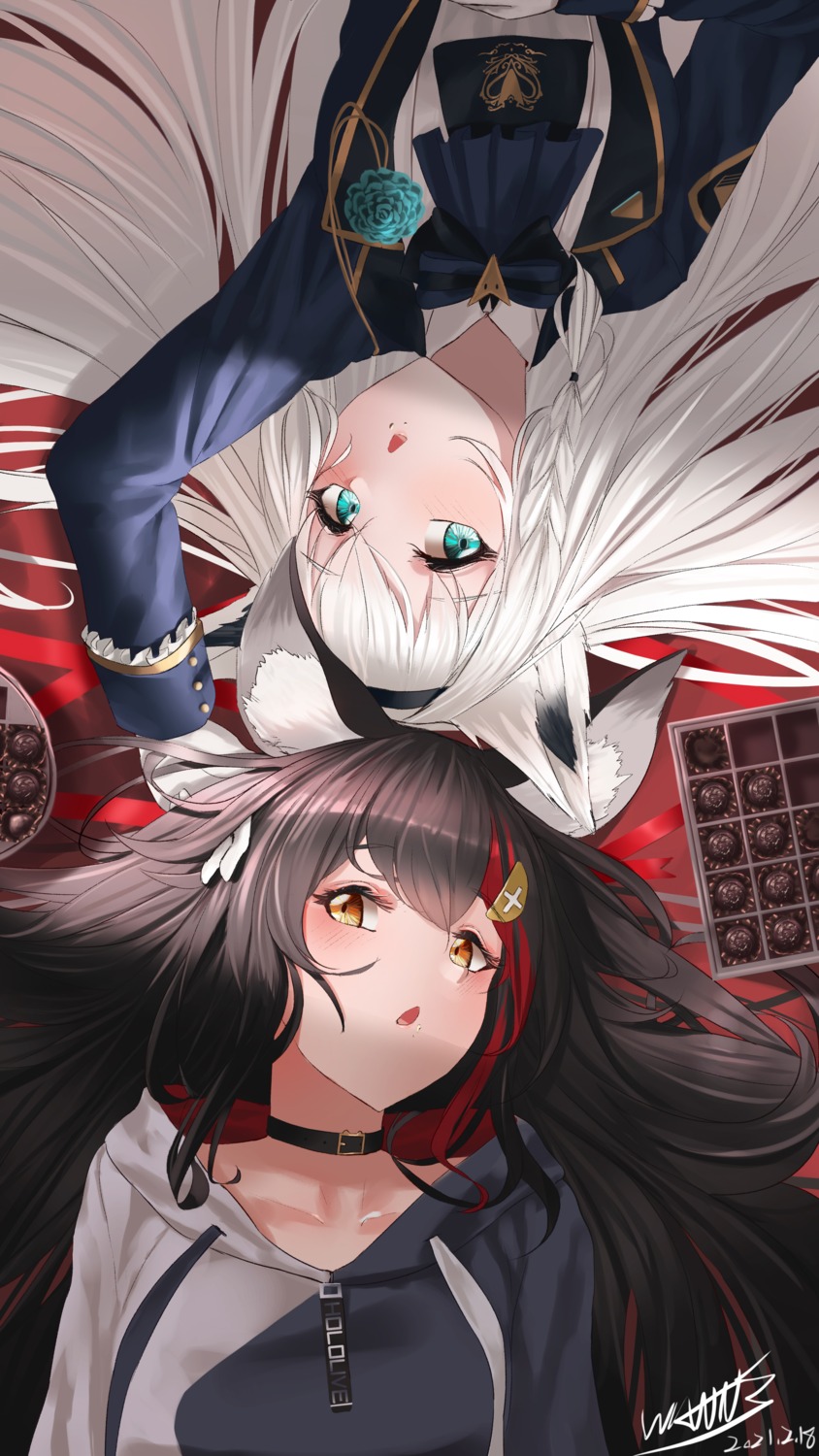 animal_ears, hololive, hololive_gamers, kitsune, ookami_mio, shirakami_fubuki, wanne