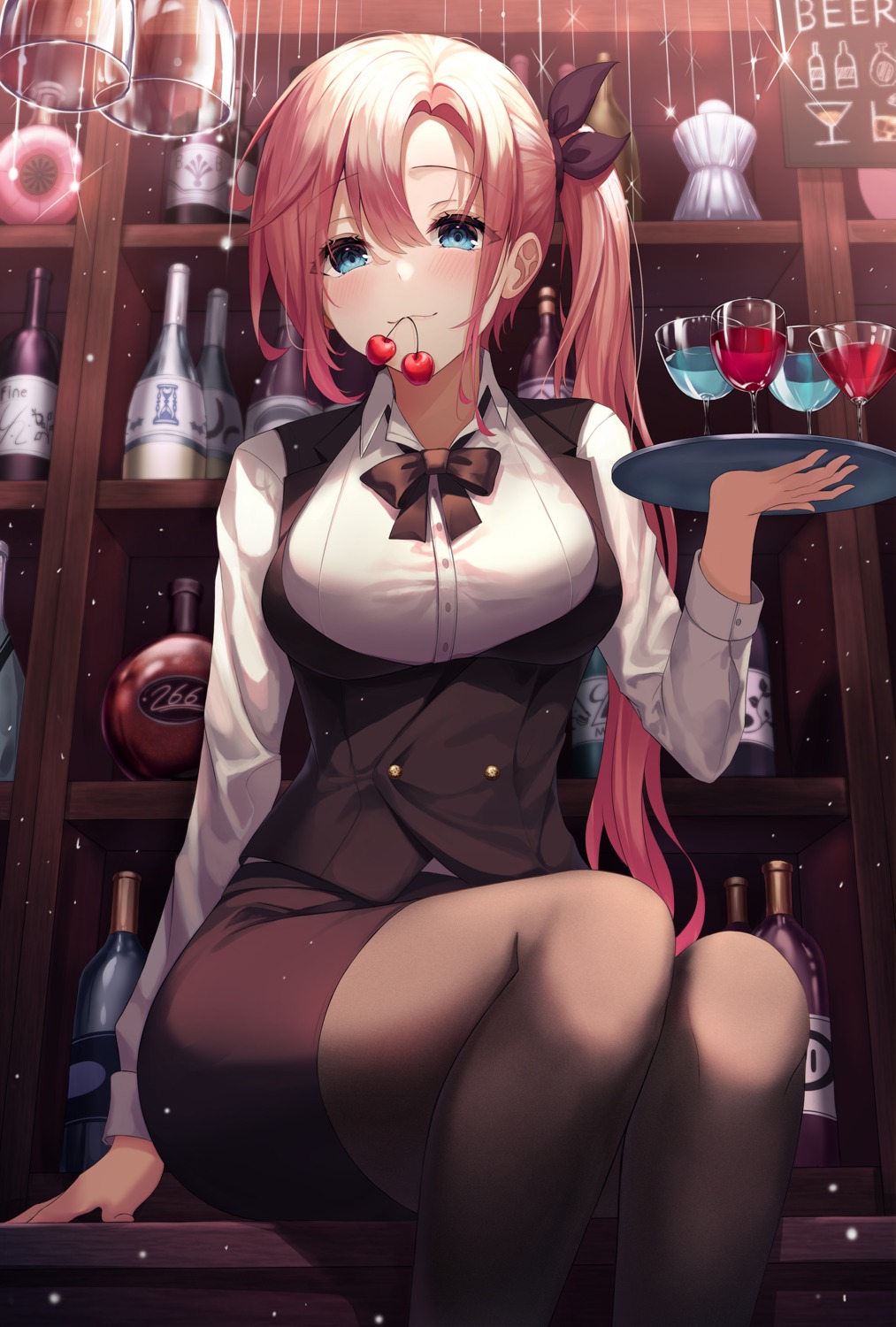 gongha, pantyhose, waitress