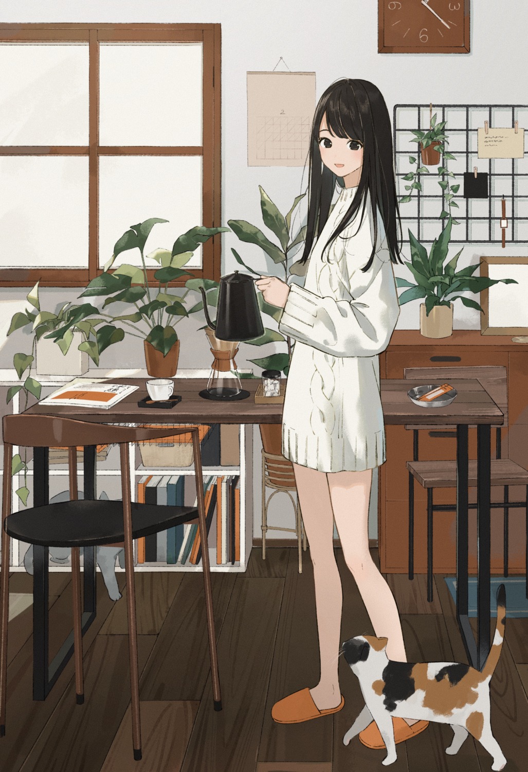 dress, neko, sako_(35s_00), sweater