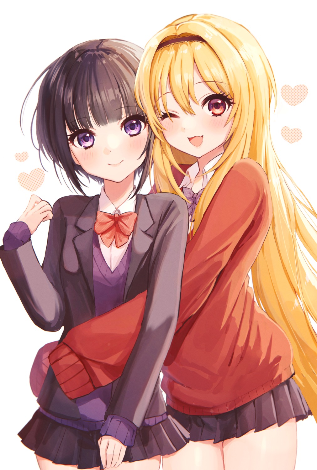 kudou_eru, kurosaki_chitose, seifuku, shirayuki_chiyo, sweater, the_idolm@ster, the_idolm@ster_cinderella_girls, the_idolm@ster_cinderella_girls_starlight_stage