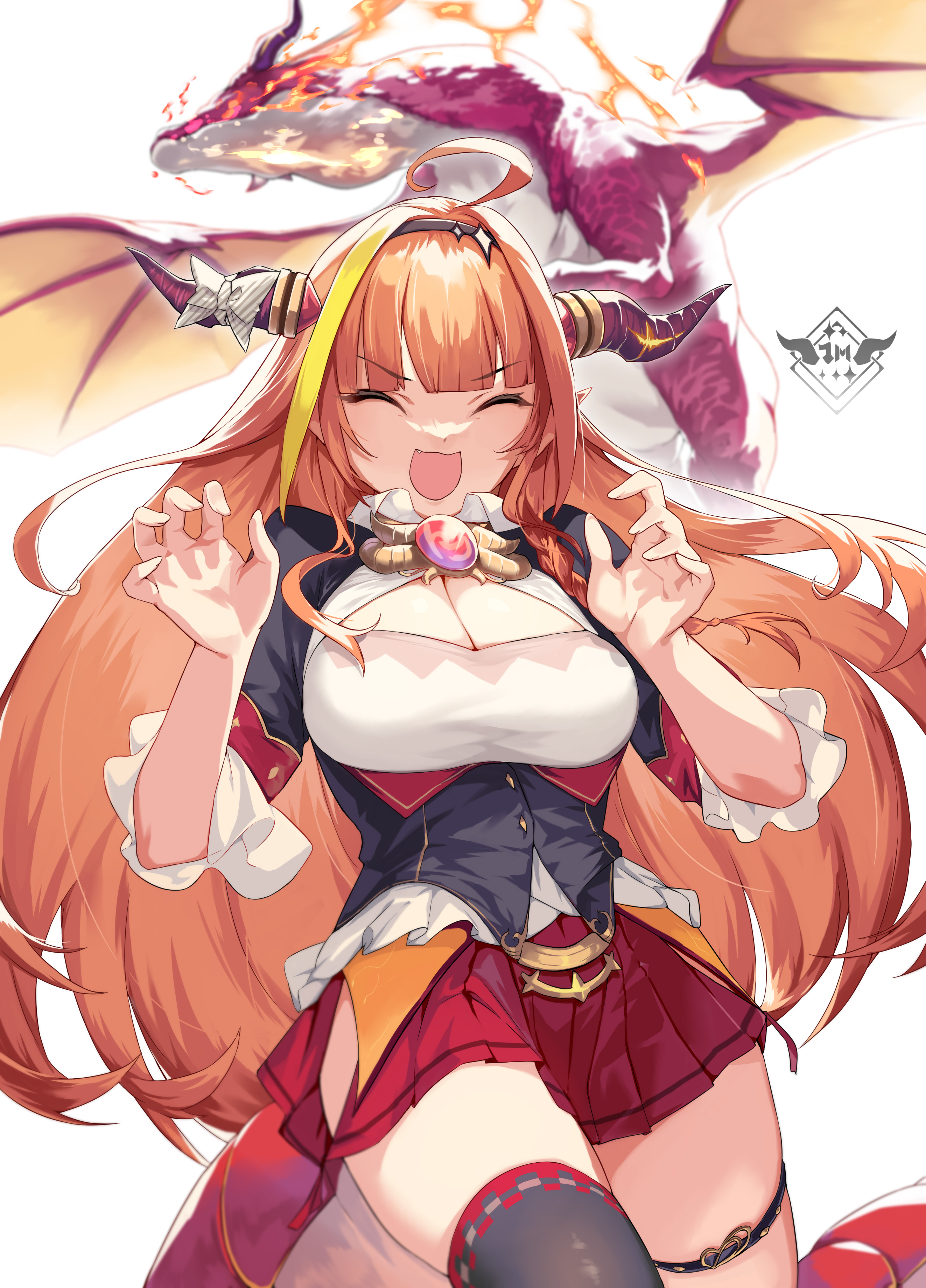 garter, hololive, horns, kiryuu_coco, monster, ohland, pointy_ears, tail, thighhighs
