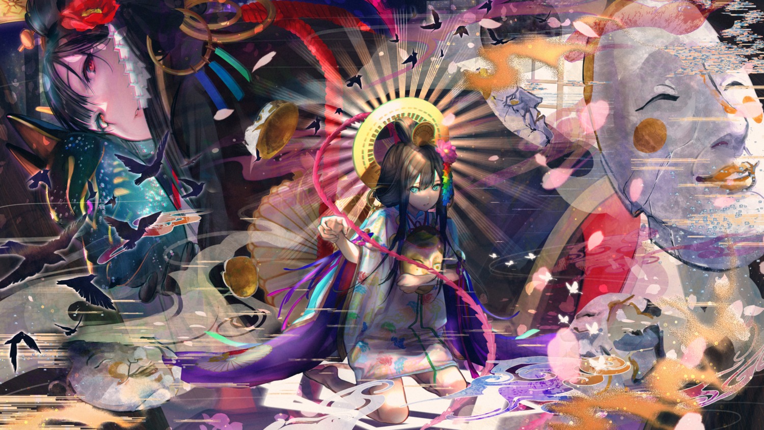 gyudan_(t1k_7), japanese_clothes, menreiki, onmyouji, see_through, wallpaper