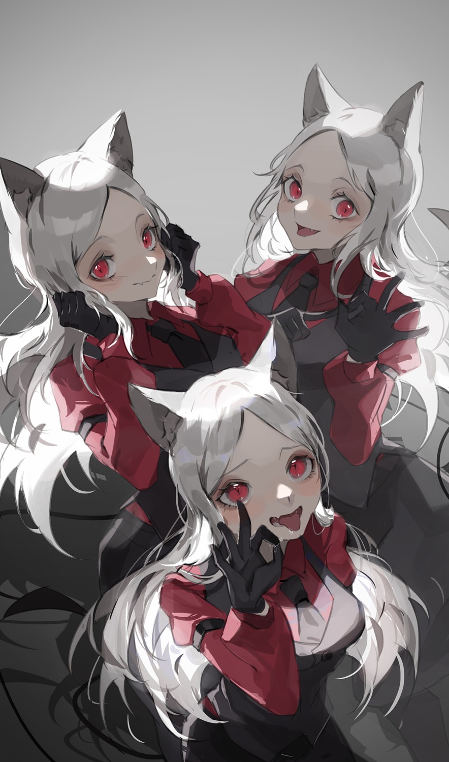 animal_ears, business_suit, cerberus_(helltaker), fullmetal98, helltaker, tail