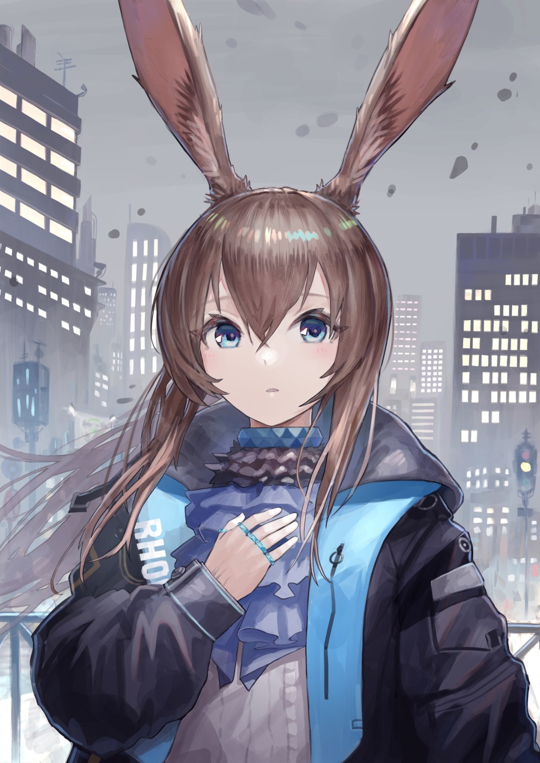 amiya_(arknights), animal_ears, arawado, arknights, bunny_ears
