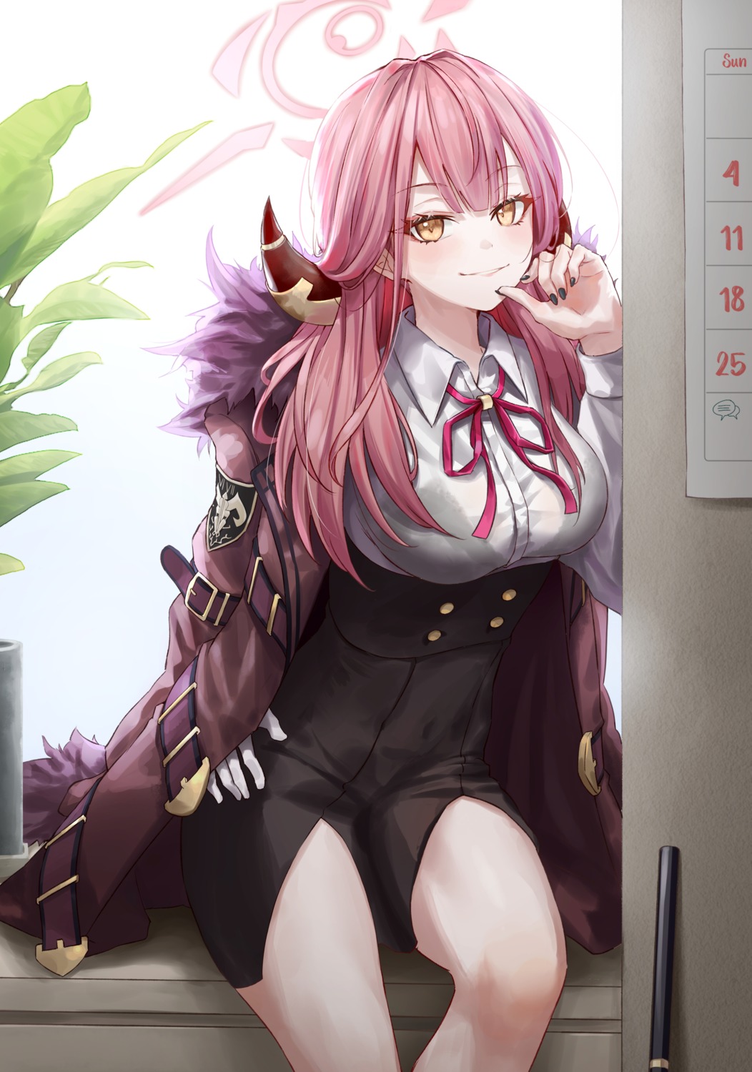 blue_archive, bra, halo, horns, ildy, rikuhachima_aru, see_through