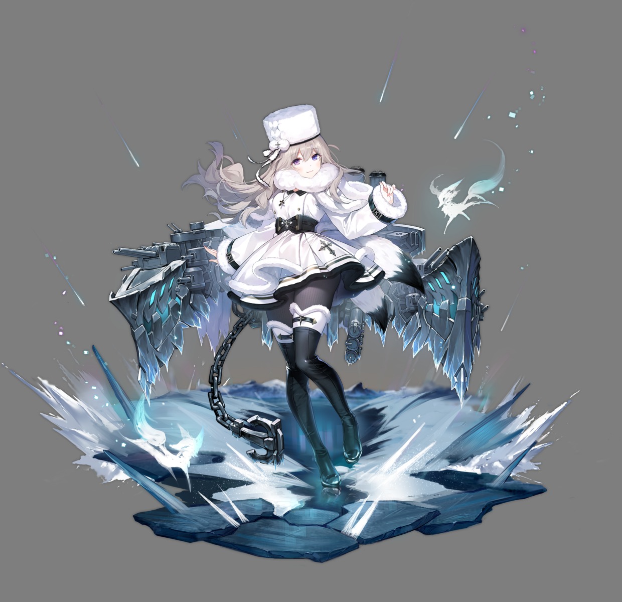 azur_lane, byulzzi, heterochromia, murmansk_(azur_lane), pantyhose, skirt_lift, thighhighs, transparent_png