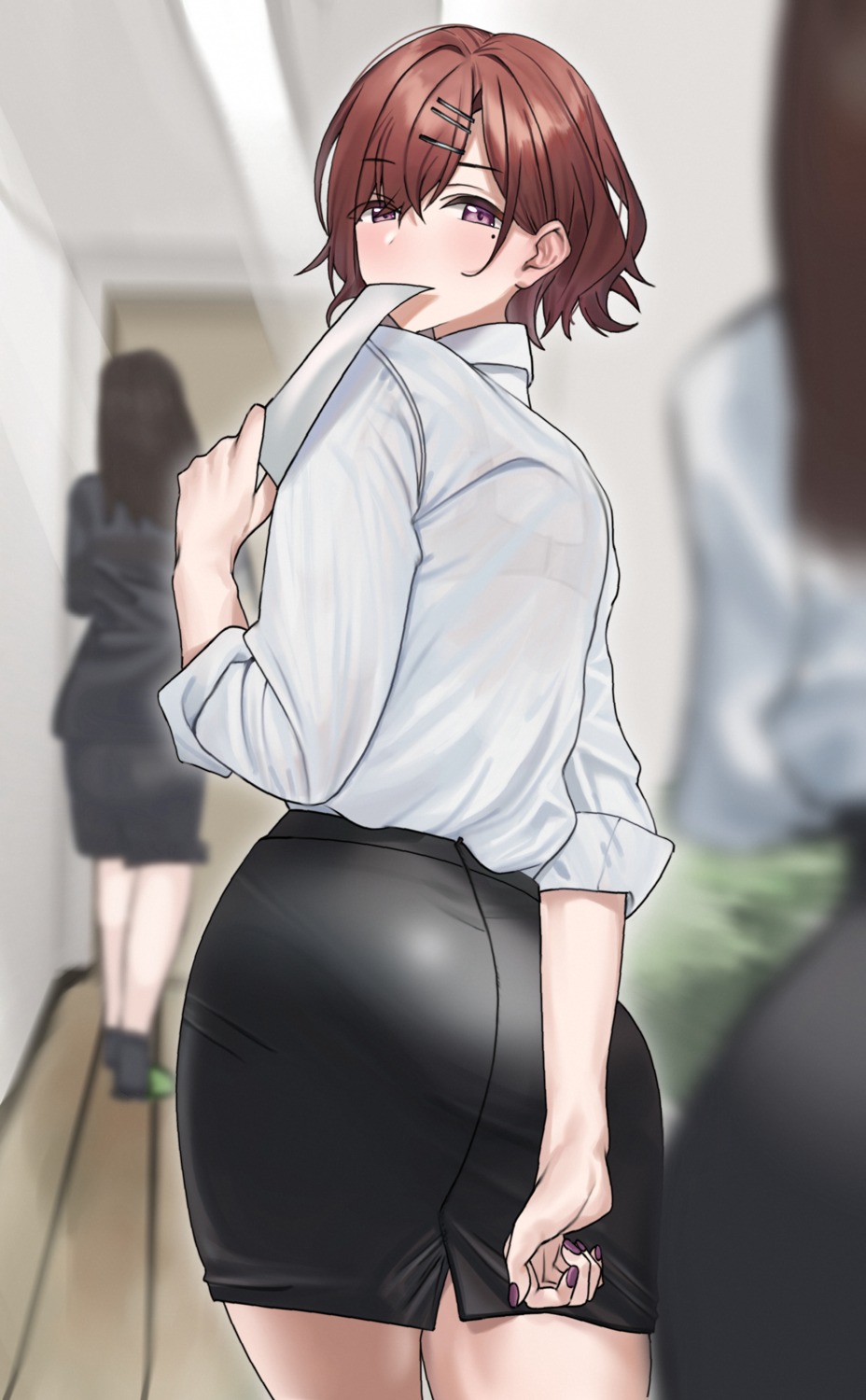 ass, bra, business_suit, dress_shirt, higuchi_madoka, pol_winner, see_through, the_idolm@ster, the_idolm@ster_shiny_colors