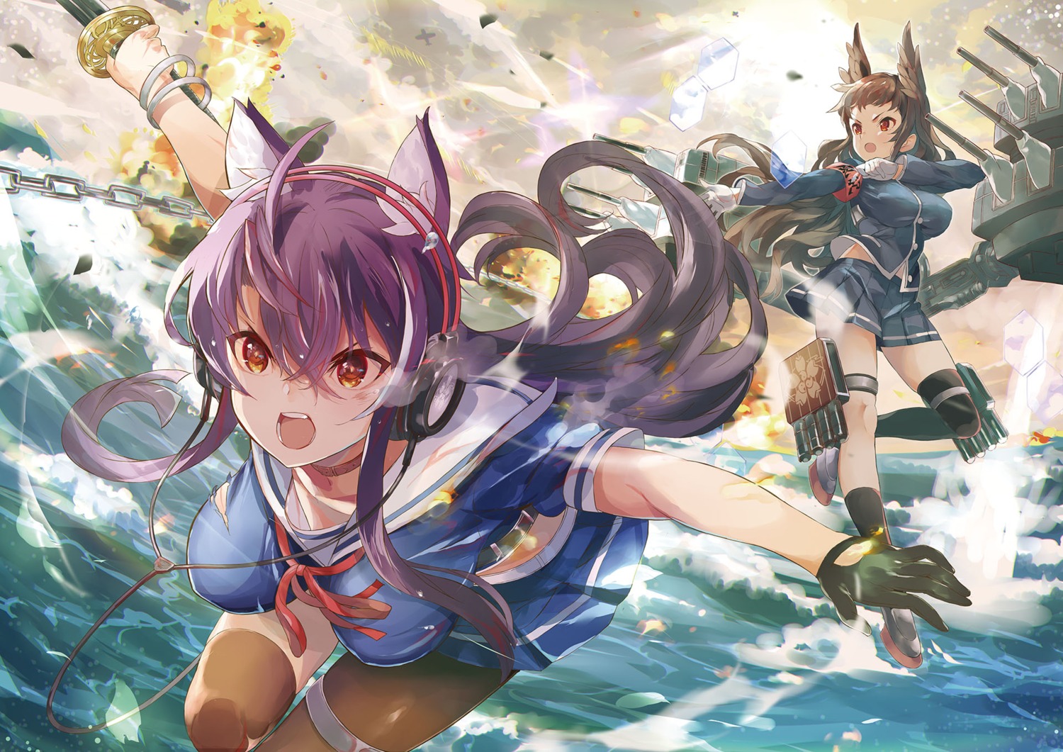 ashigara_(azur_lane), azur_lane, myoukou_(azur_lane), seifuku, tetsujin_momoko