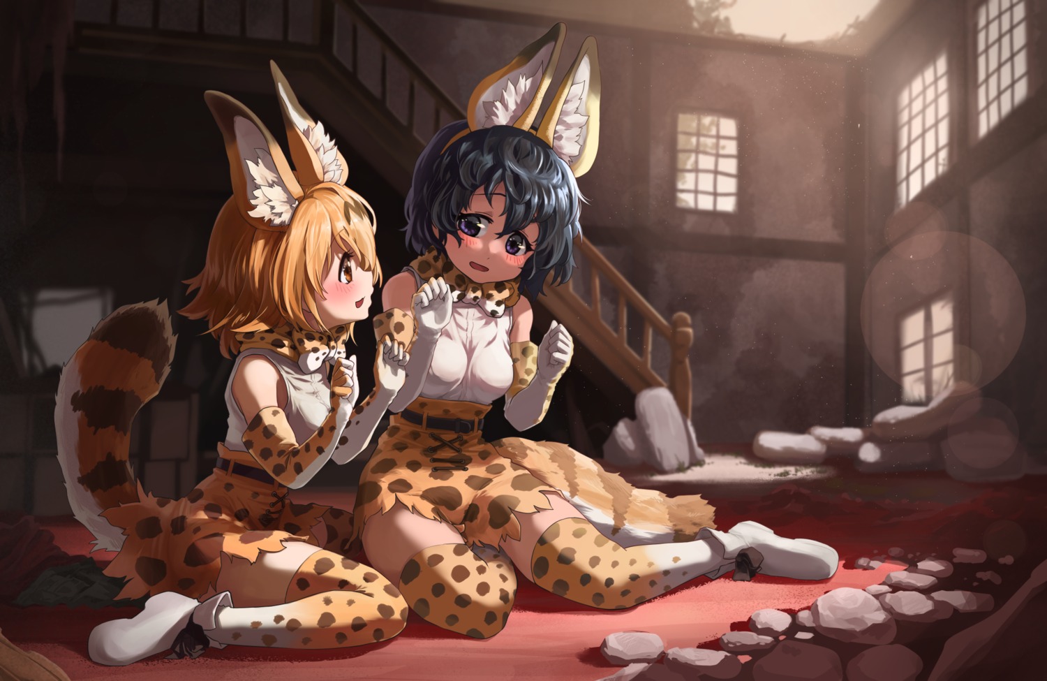 animal_ears, cosplay, kaban_(kemono_friends), kemono_friends, melaton, serval, tail, thighhighs