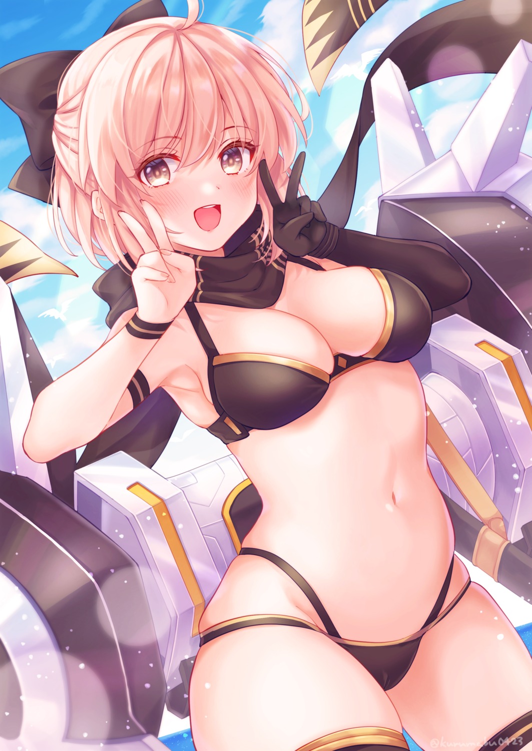 bikini, fate/grand_order, garter, okita_souji_(fate), pika_mouse, swimsuits