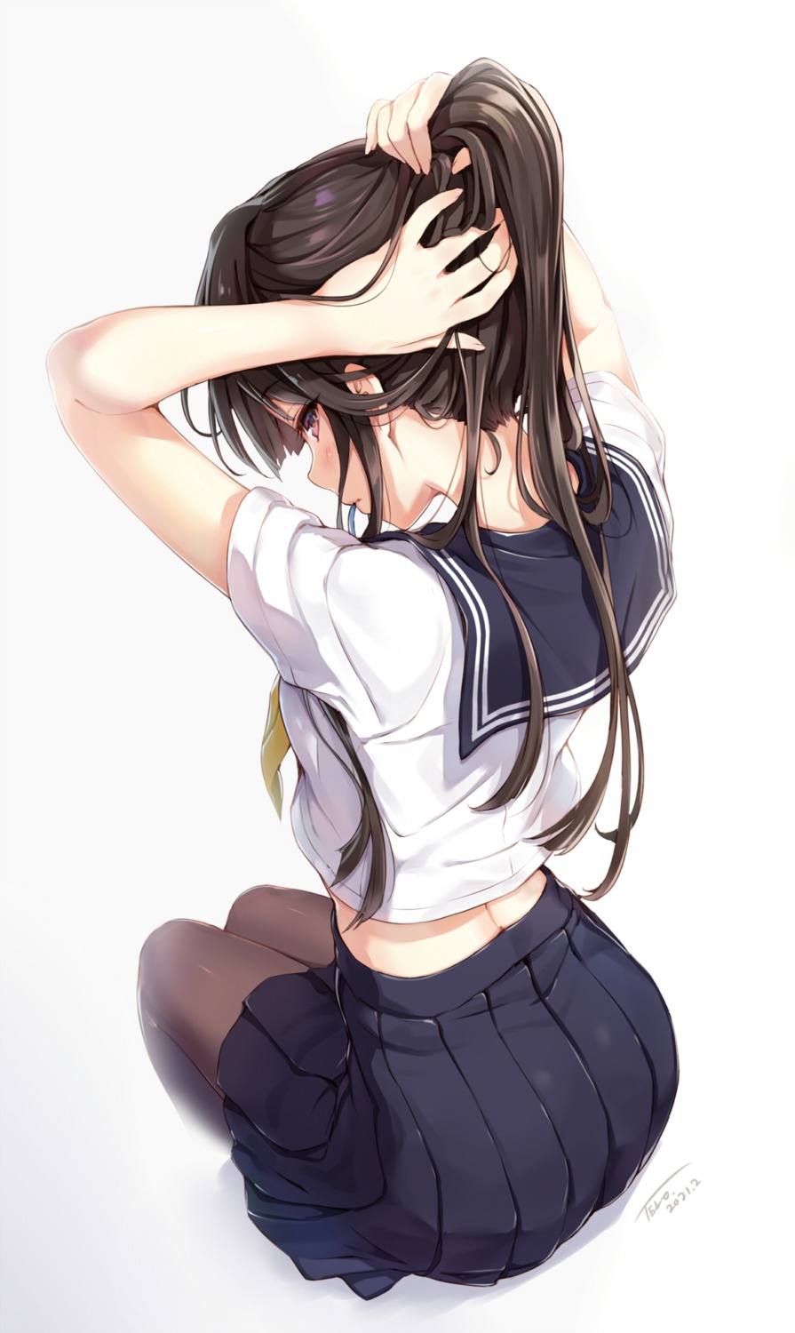 ass, pantyhose, seifuku, tel-o