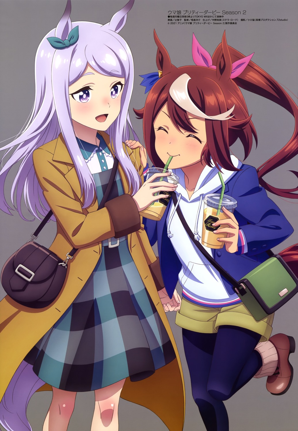 animal_ears, dress, mejiro_mcqueen_(umamusume), pantyhose, tail, tokai_teio_(umamusume), tsuji_tomoko, uma_musume_pretty_derby