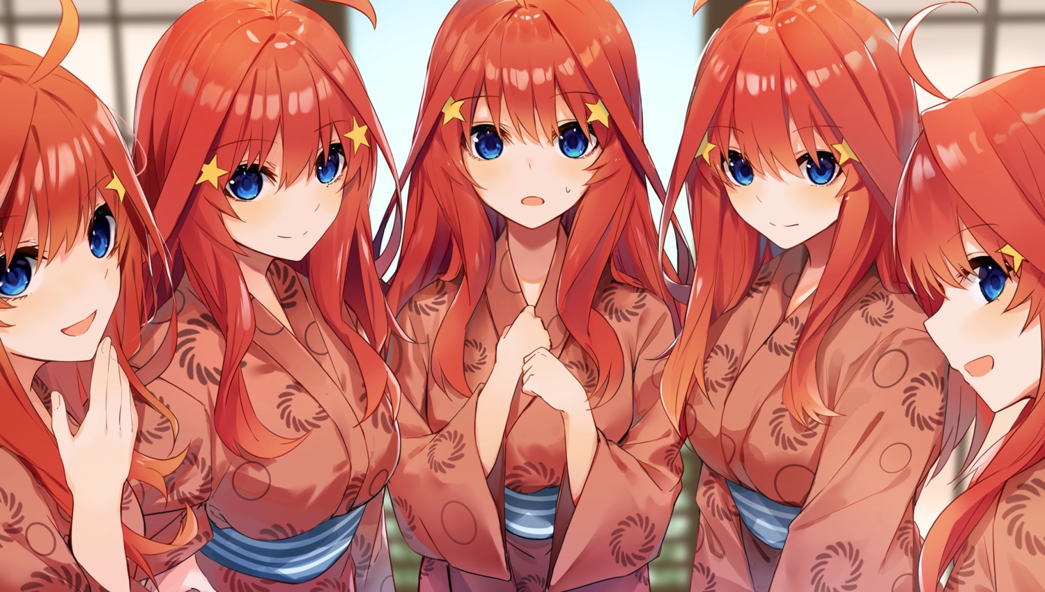 5-toubun_no_hanayome, cosplay, kurokuro_illust, nakano_ichika, nakano_itsuki, nakano_miku, nakano_nino, nakano_yotsuba, yukata