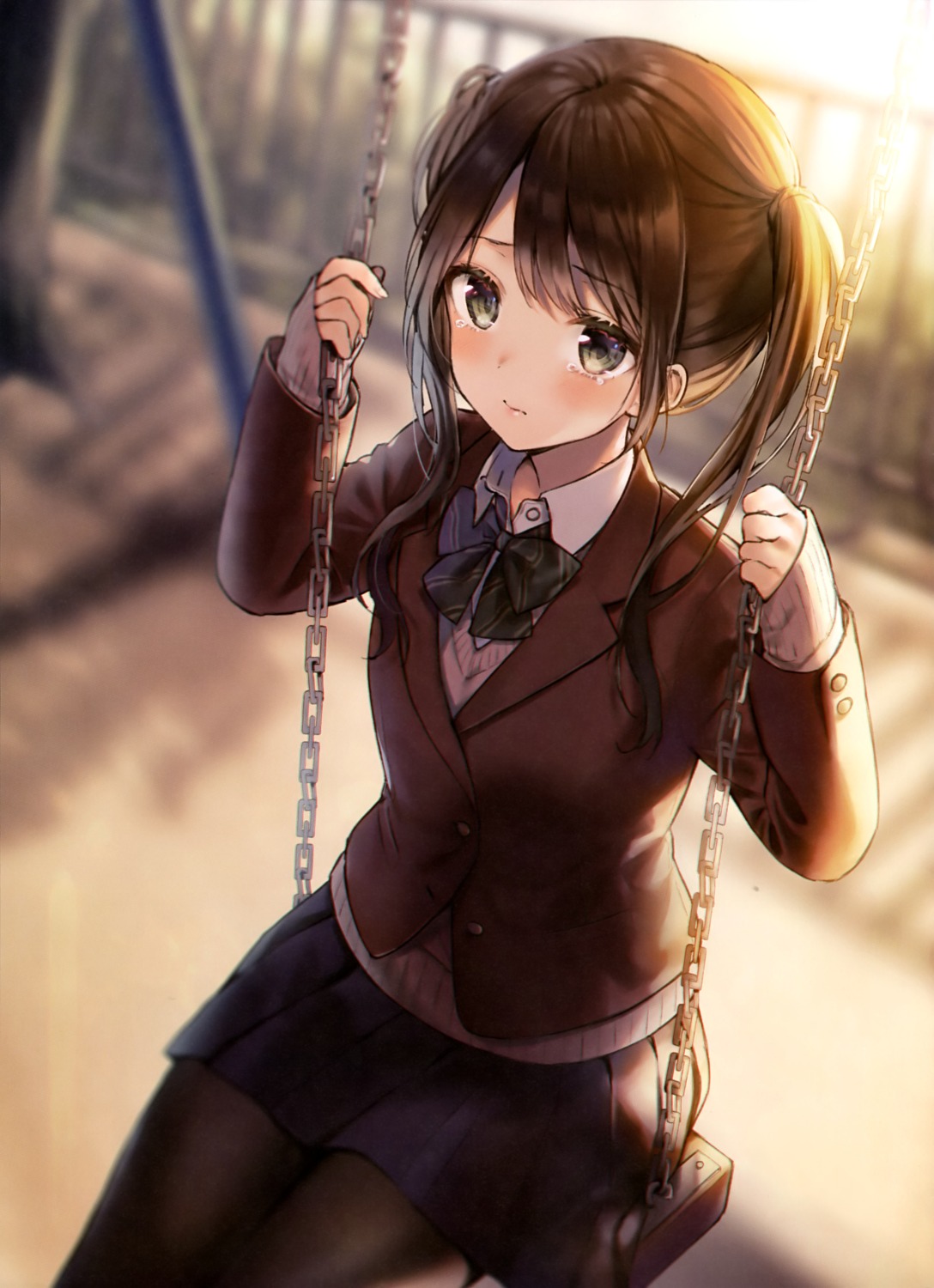 midorikawa_you, pantyhose, seifuku, sweater