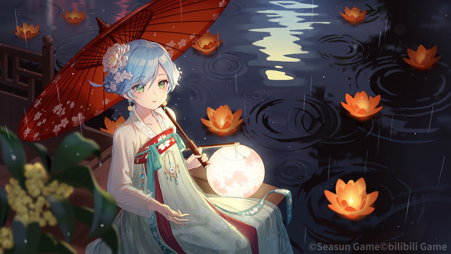 asian_clothes, cornelia_(girl_cafe_gun), girl_cafe_gun, girl_cafe_gun_ii, lu_lizi, umbrella