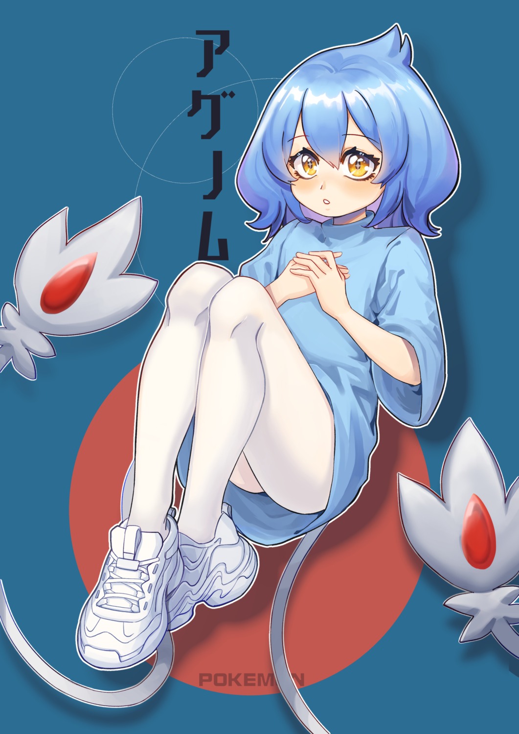 anthropomorphization, azelf, bei_wei_xian, pantyhose, pokemon, tail