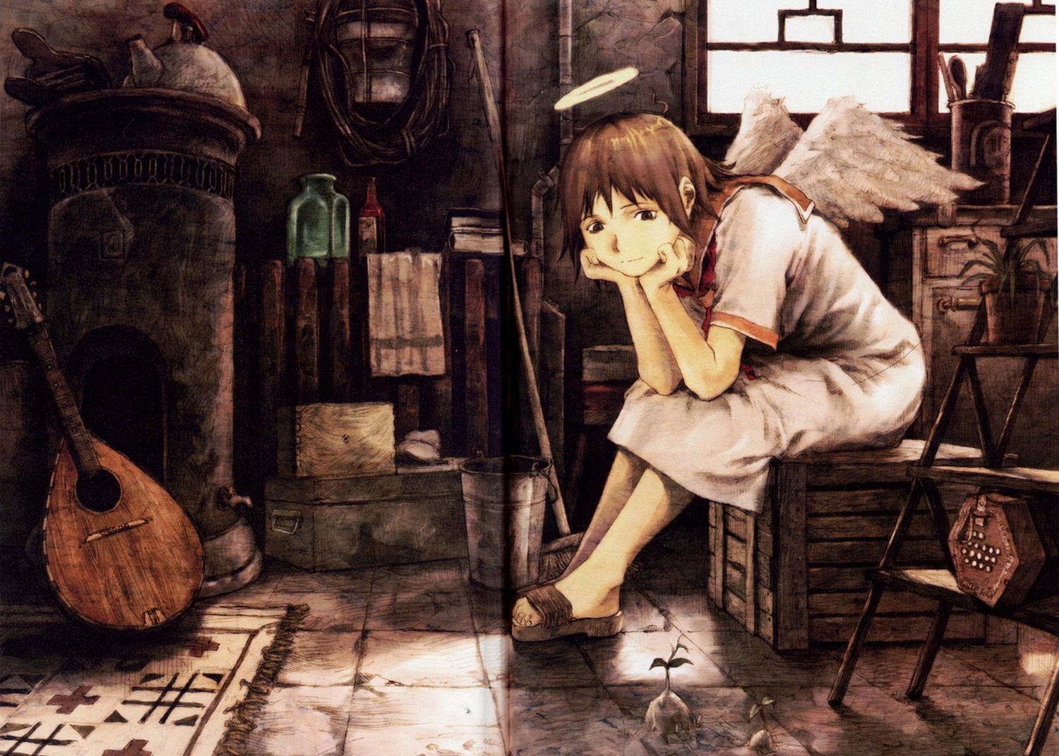abe_yoshitoshi, fixme, haibane_renmei, rakka, wings