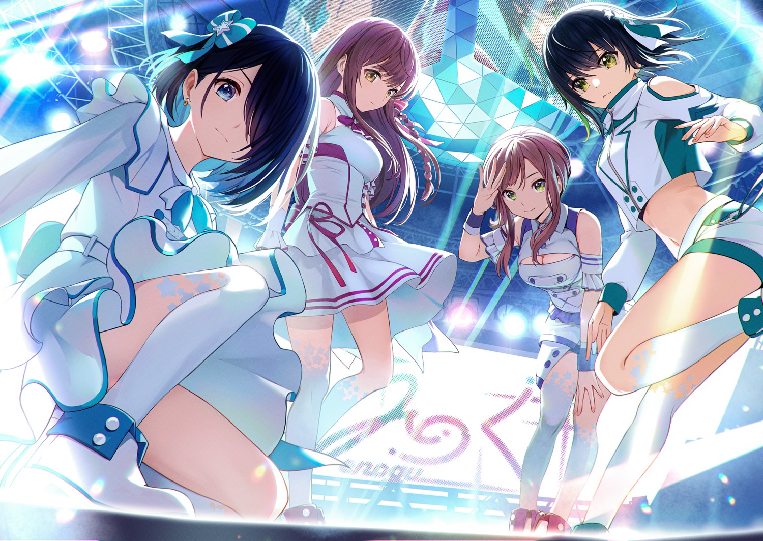 iwamotocho_geinosha, kagawa_ichigo, skirt_lift, thighhighs, uniform