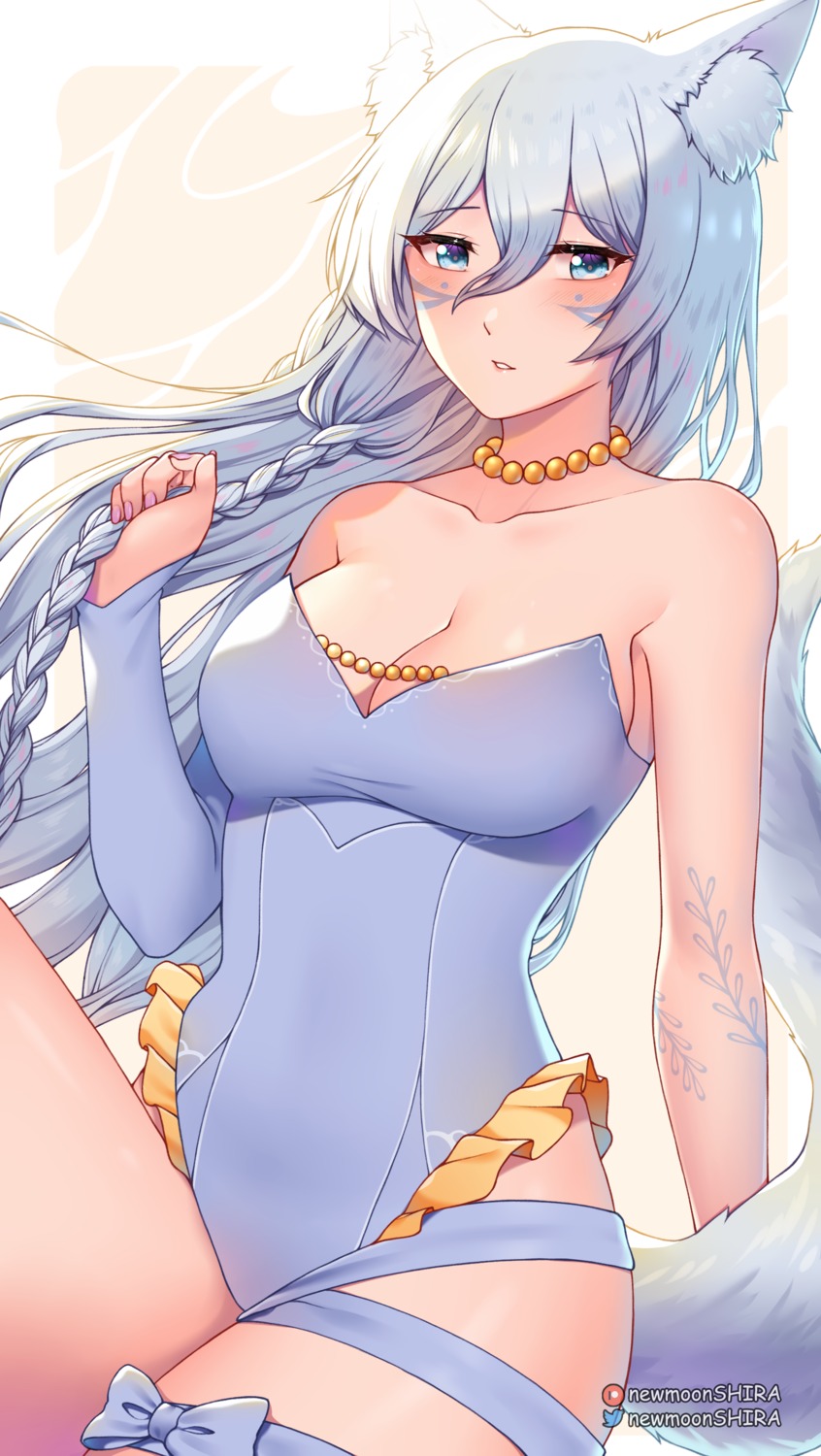 animal_ears, cleavage, garter, leotard, newmoonshira, no_bra, tail