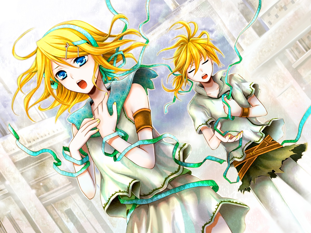 kagamine_len, kagamine_rin, vocaloid, wool