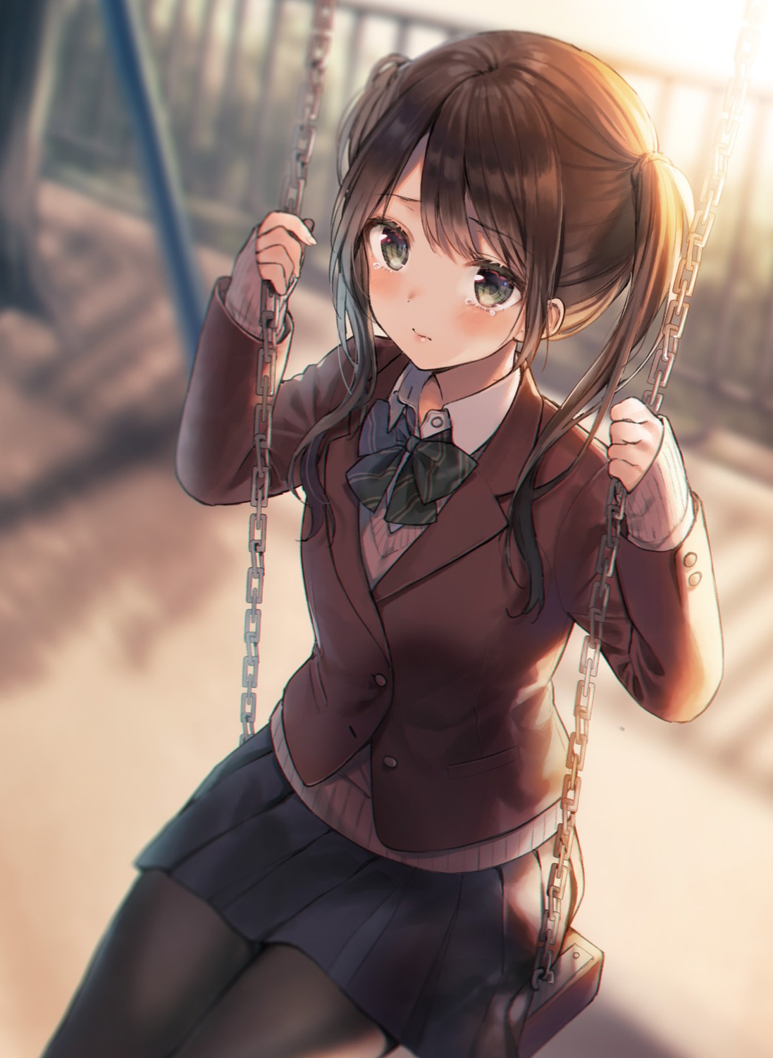 midorikawa_you, pantyhose, seifuku, sweater
