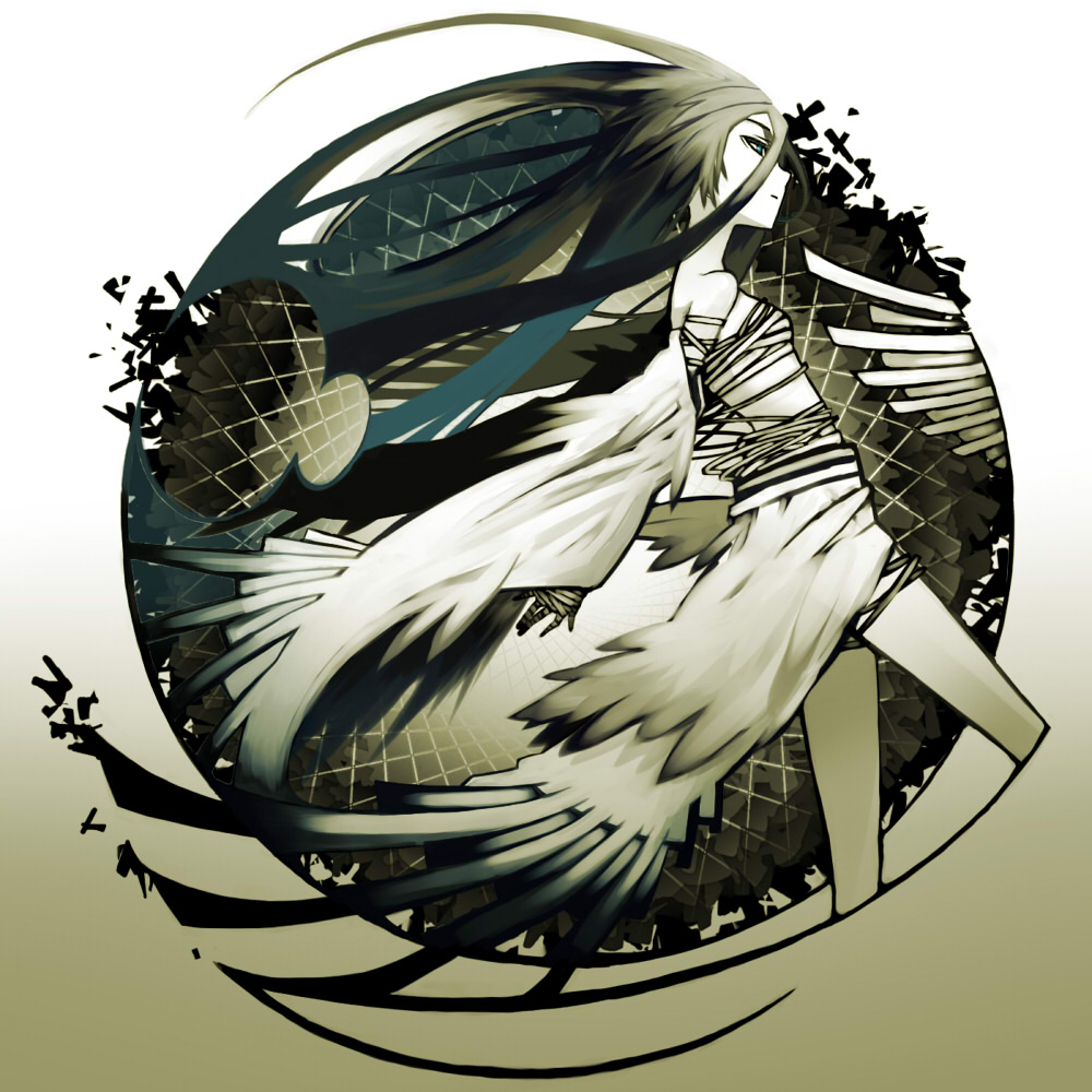 kawazu, monochrome, sarashi