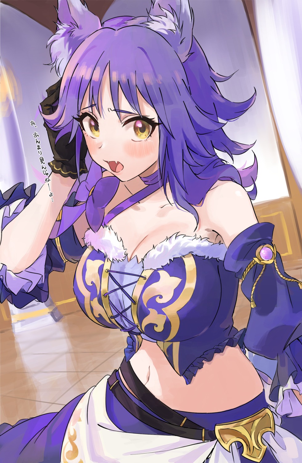 aki_makoto, animal_ears, cleavage, princess_connect!, princess_connect!_re:dive, yamabuki0