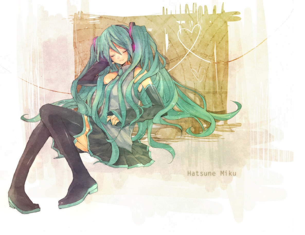 hatsune_miku, heca, thighhighs, vocaloid