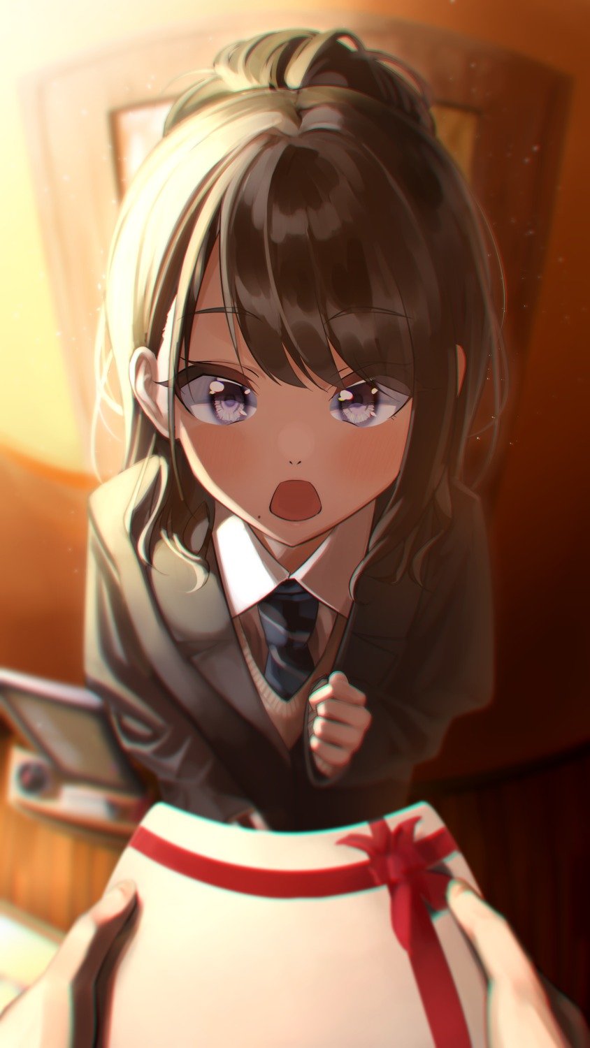 kazano_hiori, producer, seifuku, sweater, tera2001, the_idolm@ster, the_idolm@ster_shiny_colors