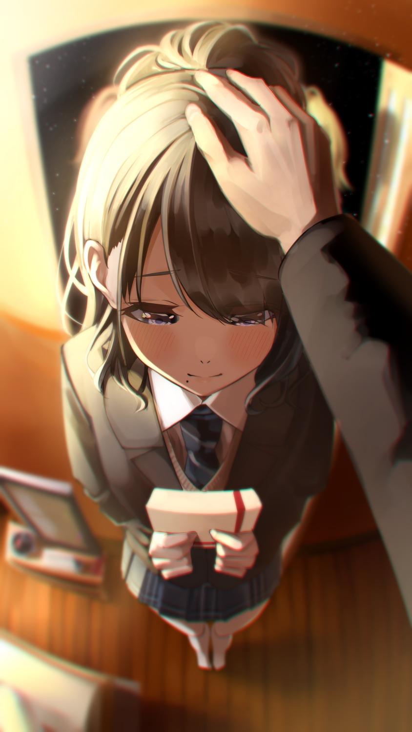 kazano_hiori, producer, seifuku, sweater, tera2001, the_idolm@ster, the_idolm@ster_shiny_colors