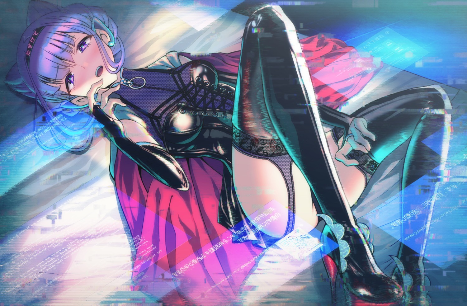heels, hugtto!_precure, ksheera, leotard, precure, ruru_amour, stockings, thighhighs