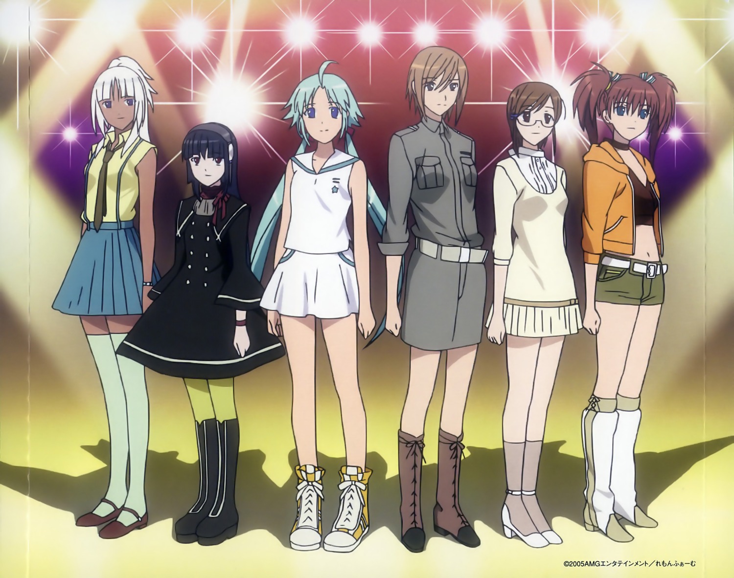 disc_cover, dress, erica_campbell, gothic_lolita, lemon_angel_project, lolita_fashion, megane, minaguchi_tomo, nagisa_miru, pantyhose, sakakibara_fuyumi, suwa_miki, thighhighs, uniform, yuuki_saya