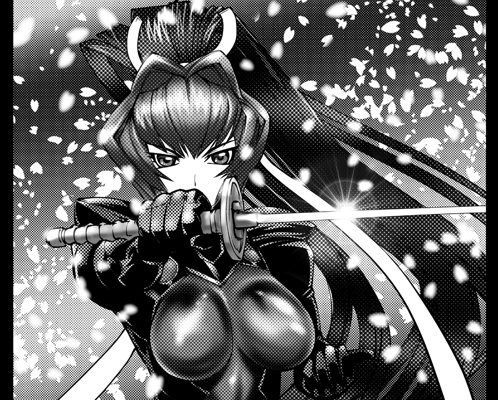mitsurugi_meiya, monochrome, muv-luv, muv-luv_alternative, sword, ueyama_michirou