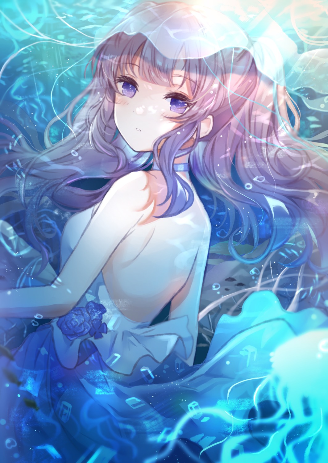 dress, namamake, no_bra, skirt_lift, the_idolm@ster, the_idolm@ster_shiny_colors, wedding_dress, yuukoku_kiriko