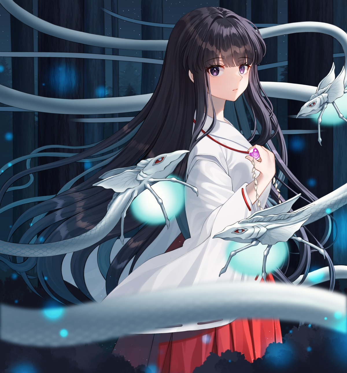 inuyasha, kikyou_(inuyasha), miko, monster, nri