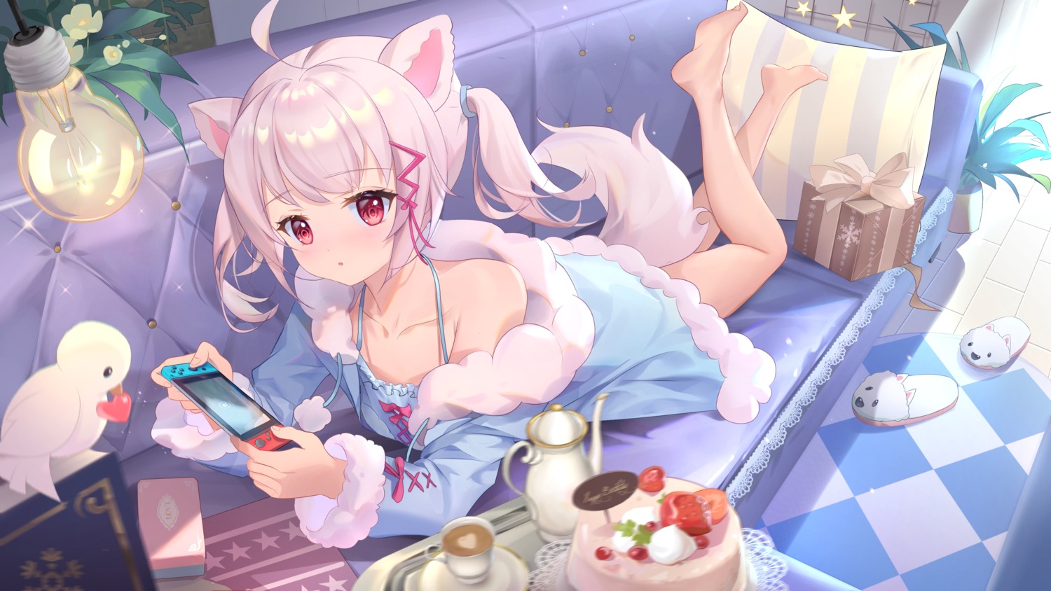 animal_ears, feet, nekomimi, somna, tail