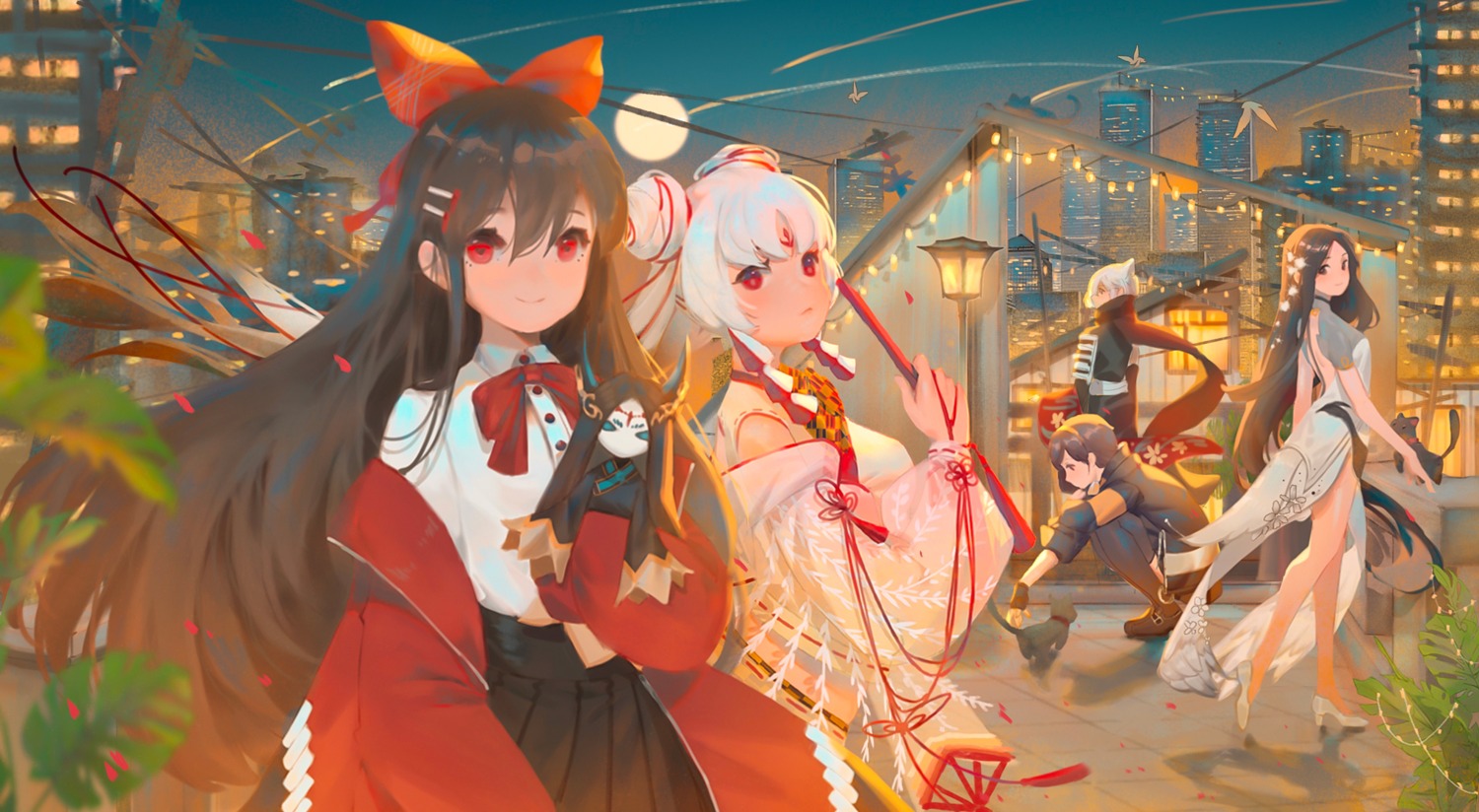 ajhen, animal_ears, chibi, chinadress, crossover, heels, japanese_clothes, neko