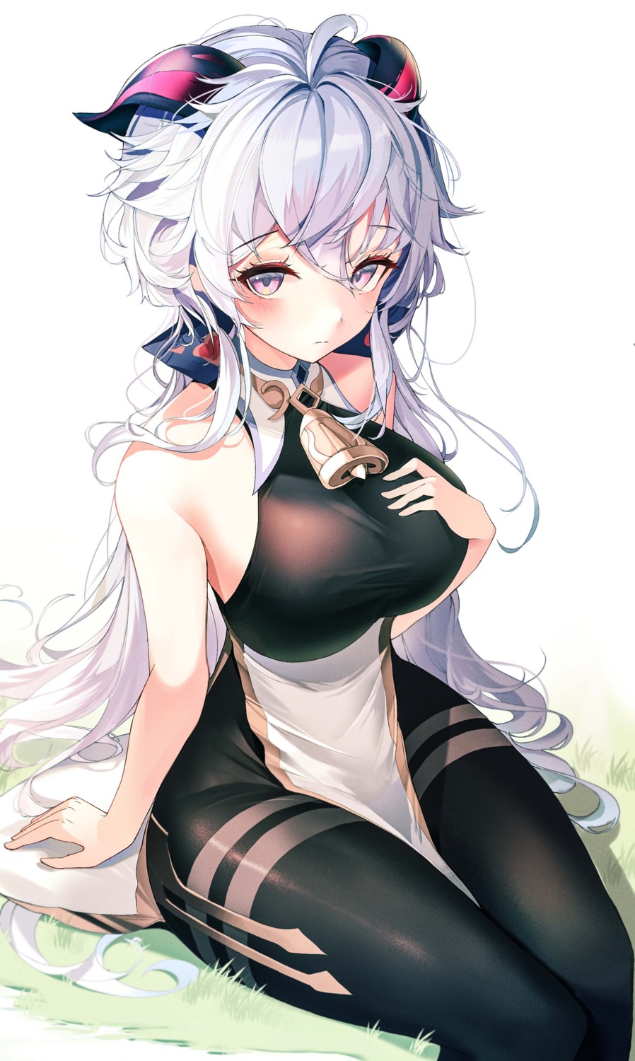 ahr_tato, asian_clothes, ganyu, genshin_impact, horns, pantyhose