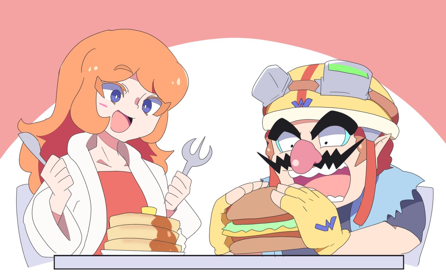chicken_rib, megane, mona_(warioware), wario, warioware