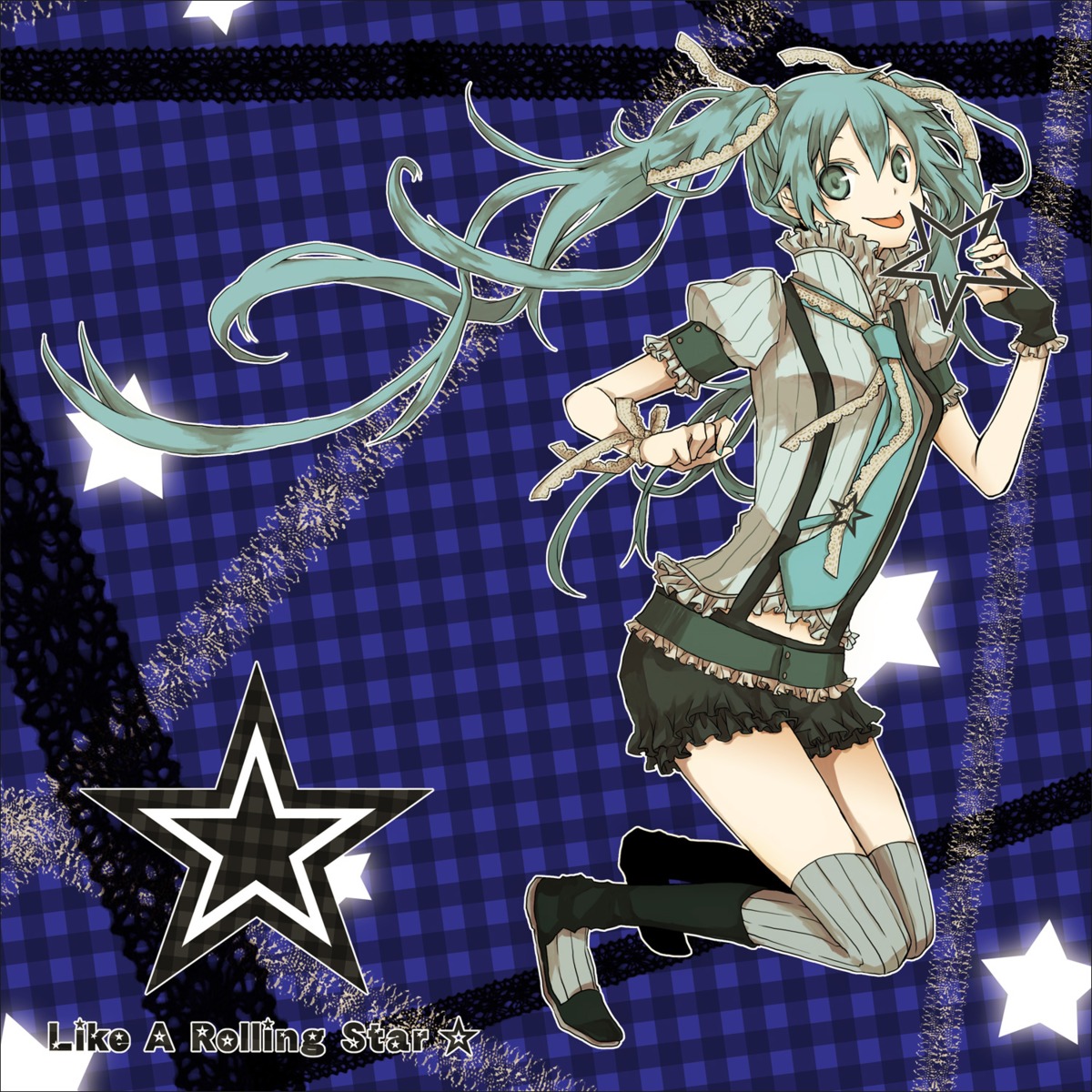 buzz, hatsune_miku, like_a_rolling_star_(vocaloid), thighhighs, vocaloid