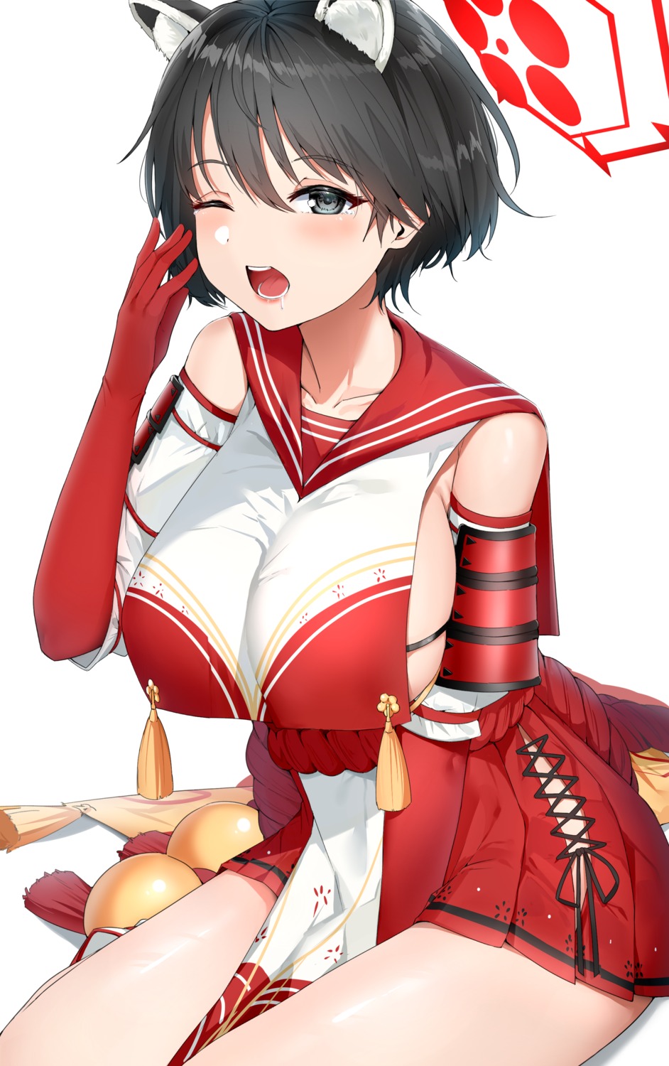 animal_ears, blue_archive, halo, kasuga_tsubaki, no_bra, suzuharu_toufu