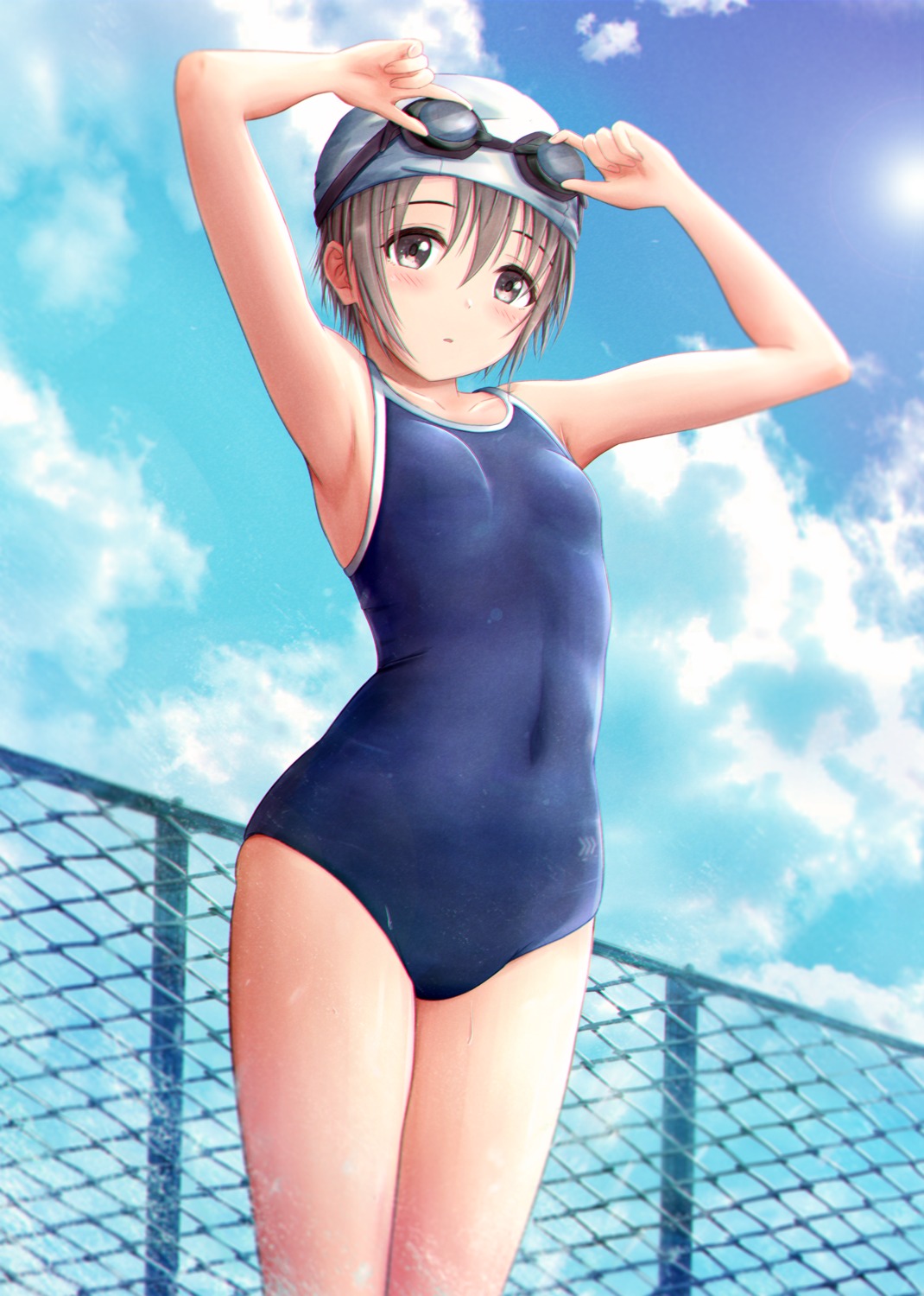 masuku_(saint_mask), megane, otokura_yuuki, school_swimsuit, swimsuits, the_idolm@ster, the_idolm@ster_cinderella_girls