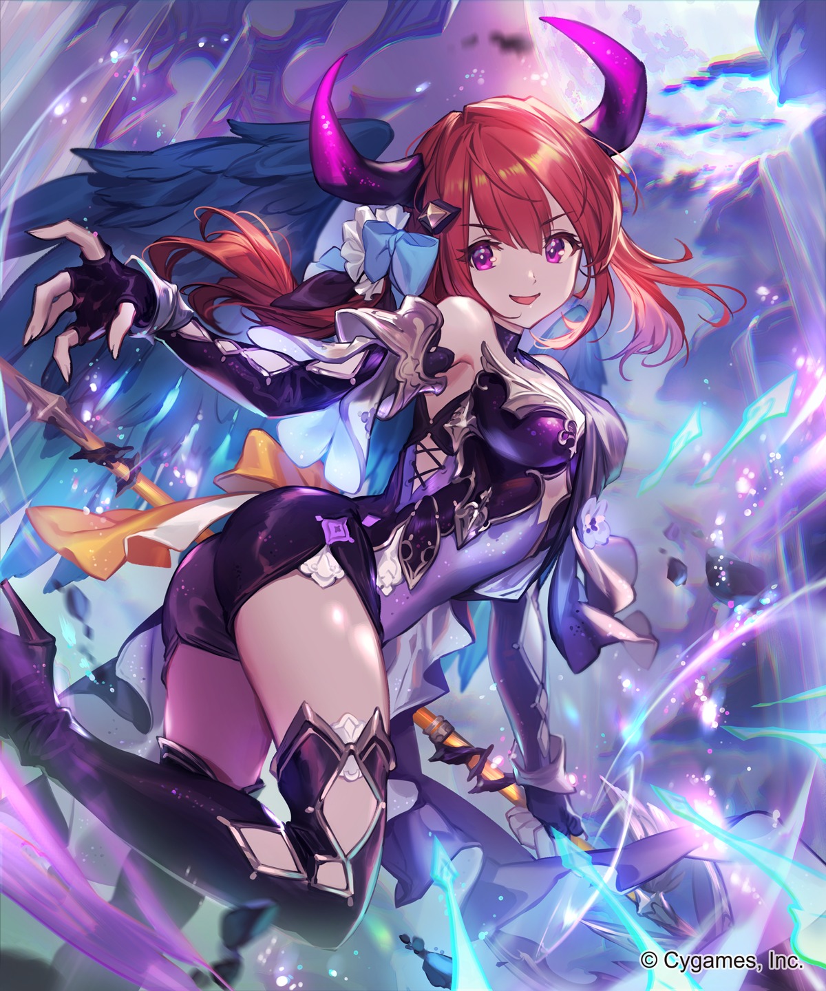 armor, ass, heels, horns, lee_hyeseung, shingeki_no_bahamut, thighhighs, weapon