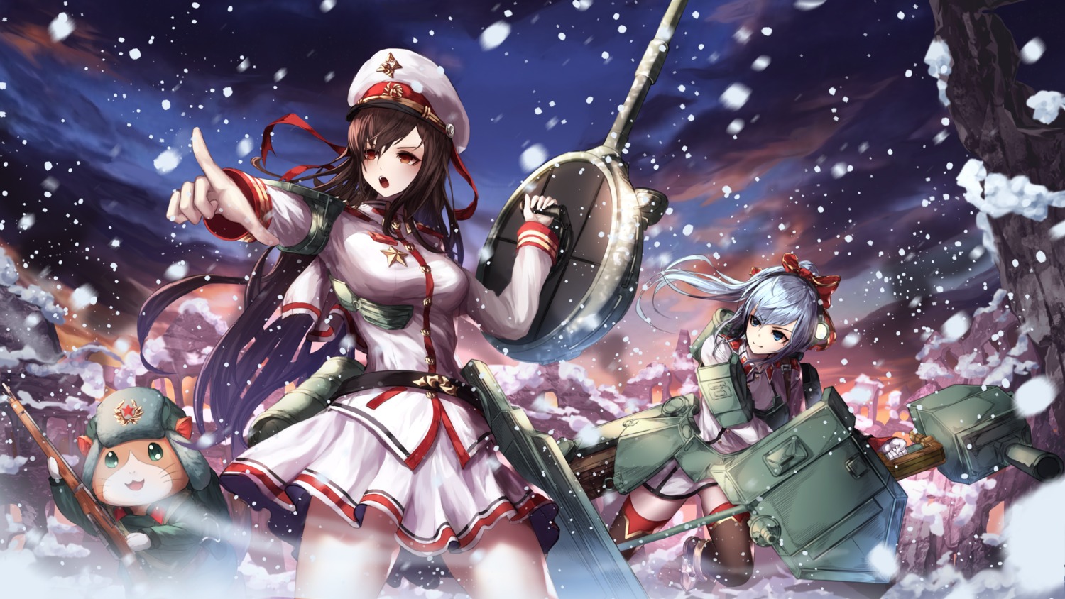 armor_blitz, gun, tagme, thighhighs, uniform, wallpaper, weapon