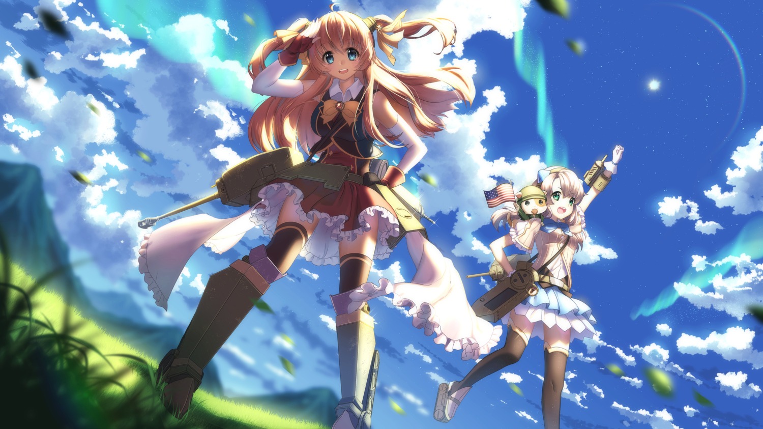 armor_blitz, tagme, thighhighs, uniform, weapon