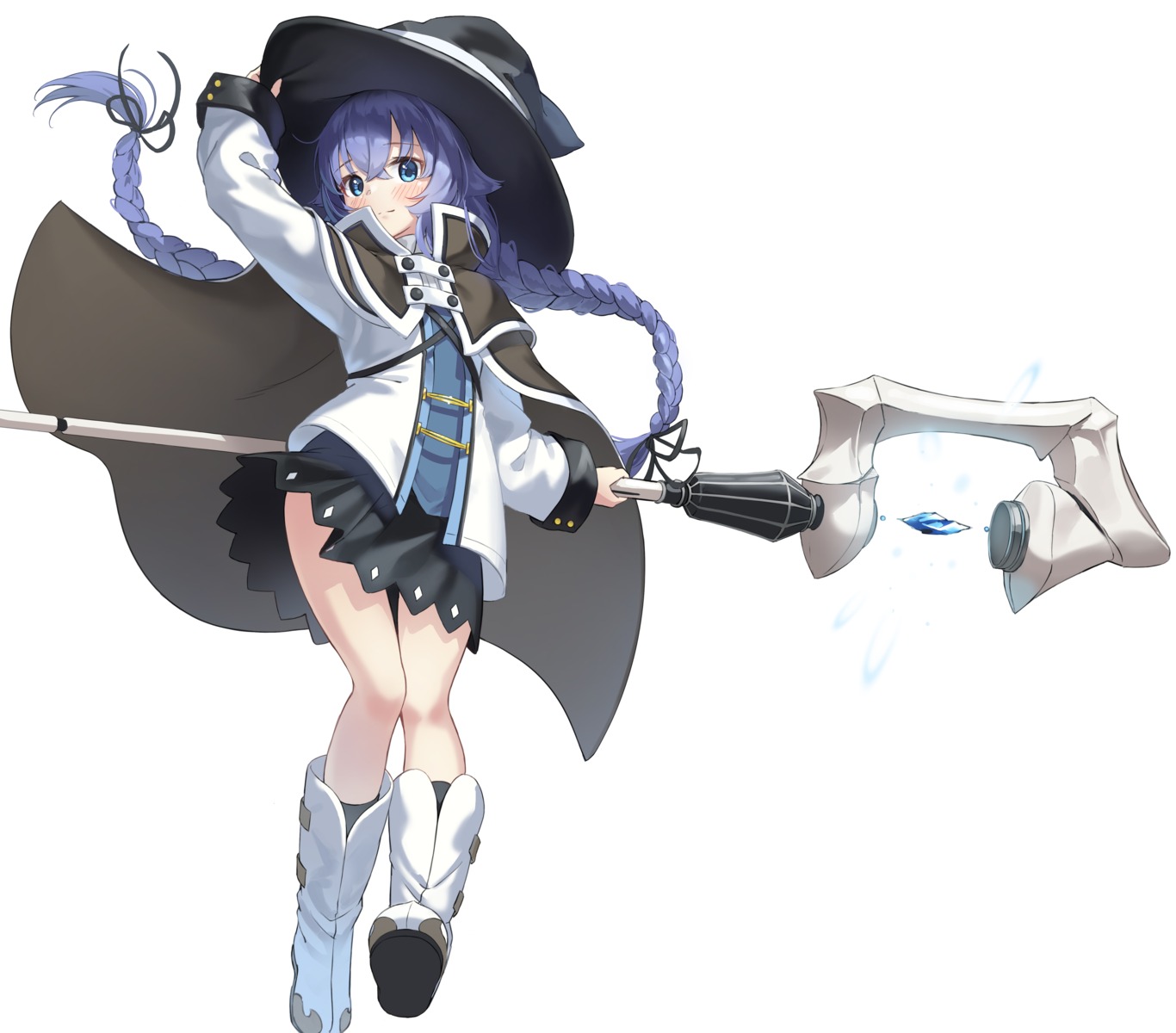 kimyo, mushoku_tensei, roxy_migurdia, skirt_lift, weapon, witch