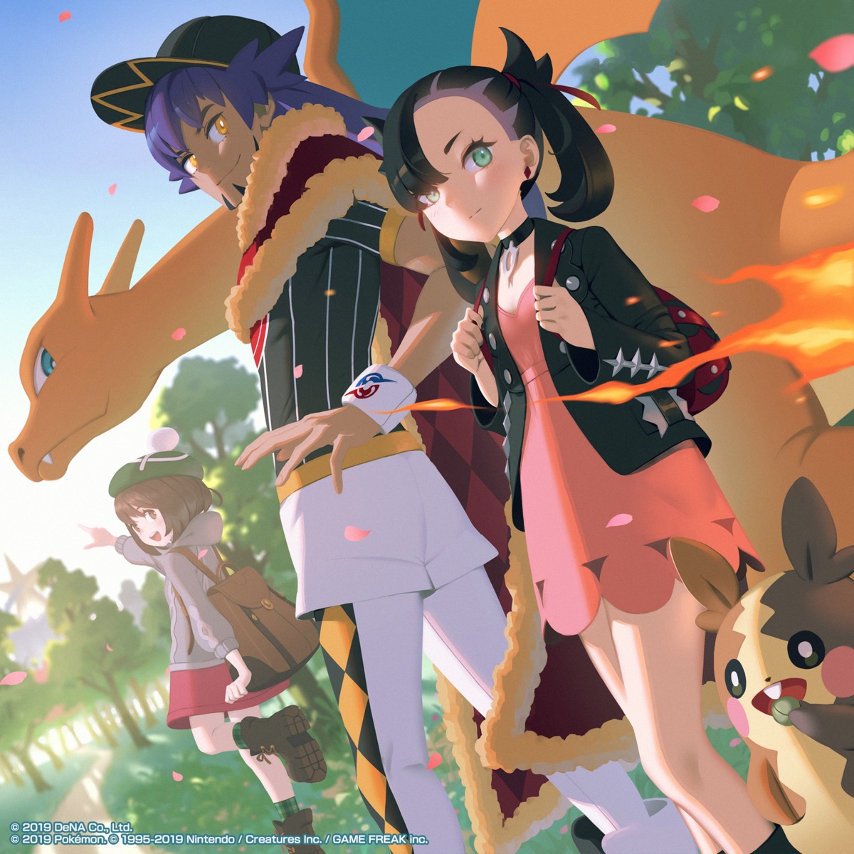 charizard, dress, leon_(pokemon), mary_(pokemon), morpeko, pokemon, pokemon_swsh, vofan, yuuri_(pokemon)