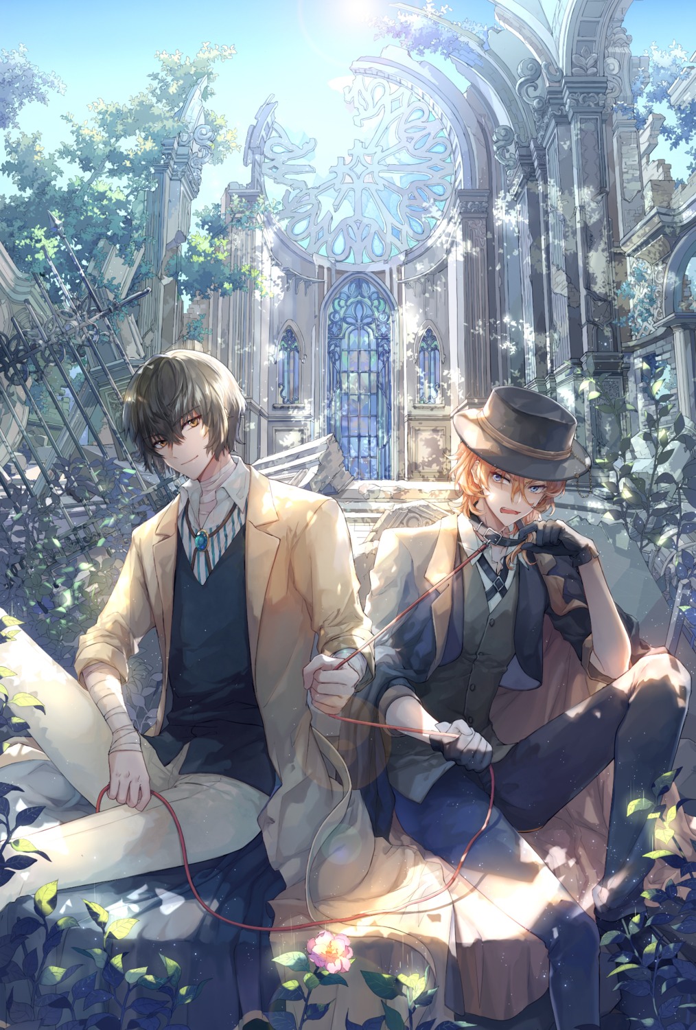 bungou_stray_dogs, dazai_osamu, luli_ovo, male, nakahara_chuuya, uniform
