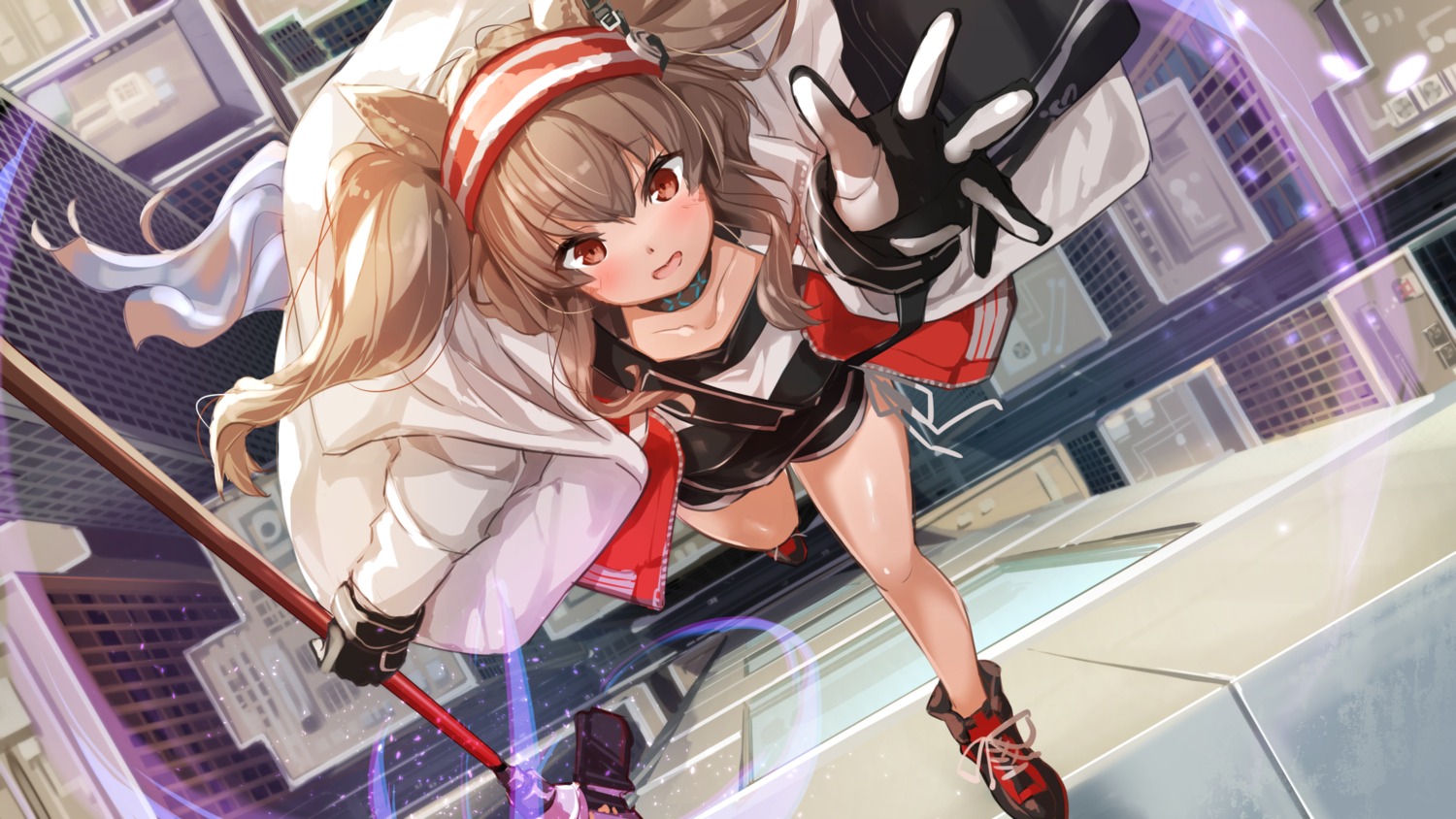 angelina_(arknights), animal_ears, arknights, hellnyaa, weapon